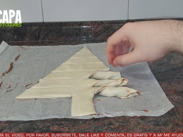 Árbol de navidad de hojaldre - Preparación paso 5