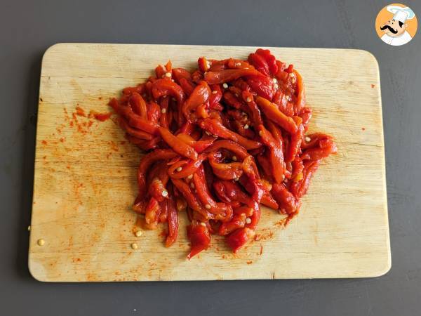 Pimientos rojos asados en freidora de aire - Preparación paso 4