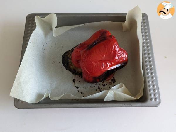 Hummus de pimiento rojo - Preparación paso 1