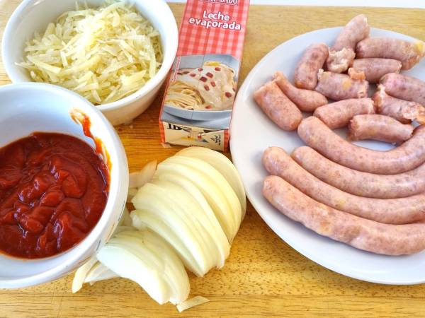 Salchipapas con queso - Preparación paso 1