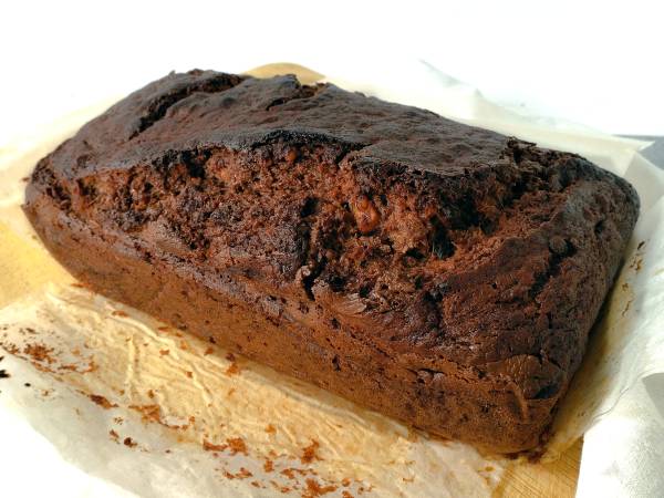 Banana bread {con mantequilla de cacahuete, chocolate y nueces} - Preparación paso 9