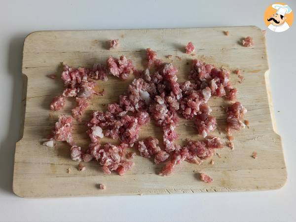 Canelones de setas y salchicha fresca - Preparación paso 4