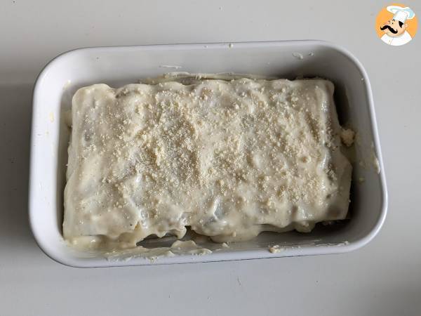 Canelones de setas y salchicha fresca - Preparación paso 12