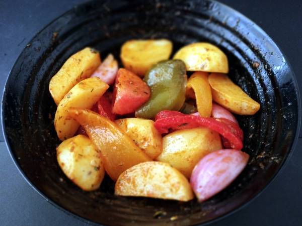 Pollo con verduras, sin horno - Preparación paso 3