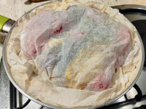 Pollo con verduras, sin horno - Preparación paso 8