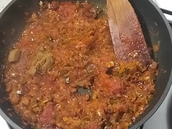 Encocado de gambones {Receta ecuatoriana} - Preparación paso 12