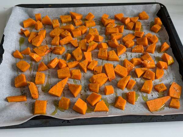 Pastel de calabaza con champiñones y queso, jugoso, fundente y crujiente - Preparación paso 1