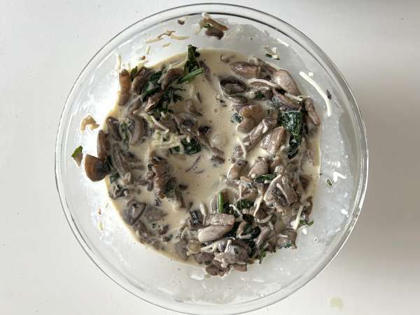 Flanes salados de espinacas y champiñones - Preparación paso 9