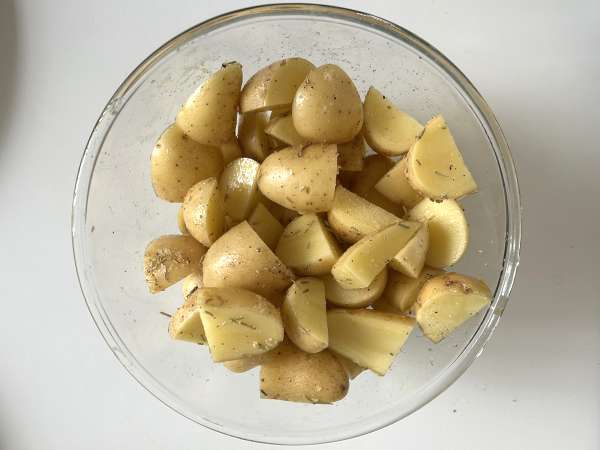 Rulo de queso de cabra empanado en freidora de aire, una idea sencilla con muy buen resultado - Preparación paso 1