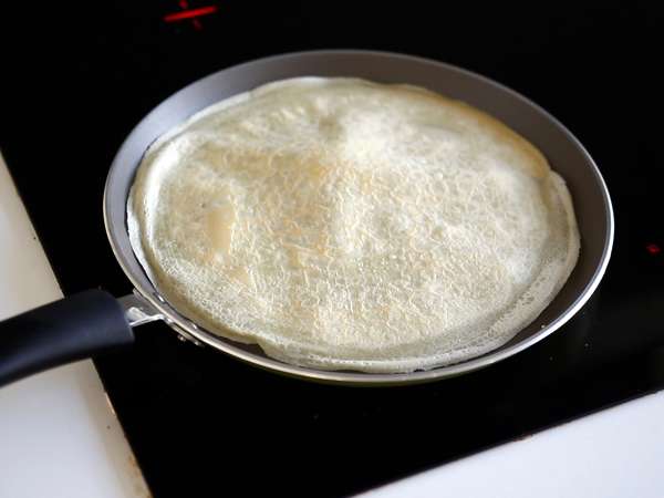Tagliatelle de crepes con chocolate y crema de cacahuete - Preparación paso 4