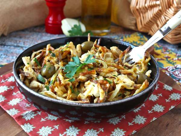 Frango à Brás: el plato portugués perfecto para aprovechar las sobras de pollo - Preparación paso 12