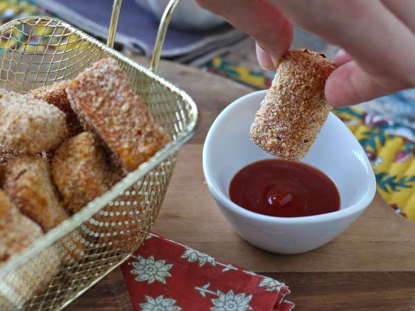 Nuggets de tofu en freidora de aire - Preparación paso 8