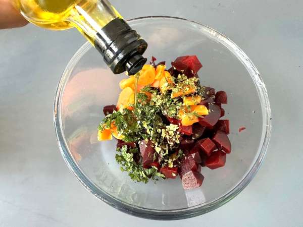 Ensalada de remolacha con halloumi a la plancha - Preparación paso 3