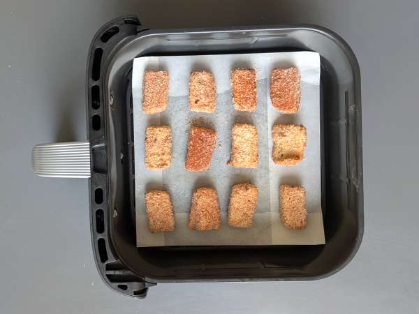 Nuggets crujientes de tofu con judías verdes al estilo tailandés en freidora de aire - Preparación paso 5