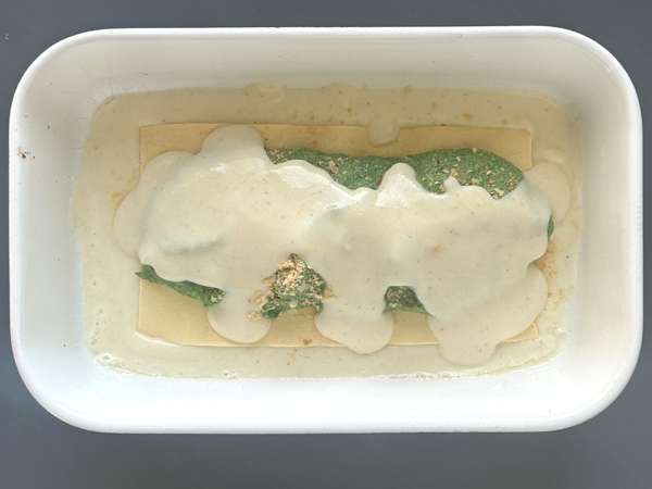 Lasaña de espinacas y tofu en freidora de aire - Preparación paso 7