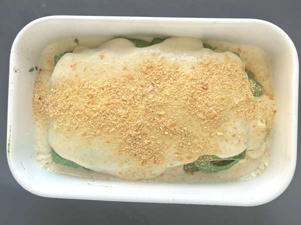 Lasaña de espinacas y tofu en freidora de aire - Preparación paso 8