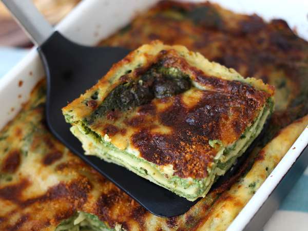 Lasaña de espinacas y tofu en freidora de aire - Preparación paso 11