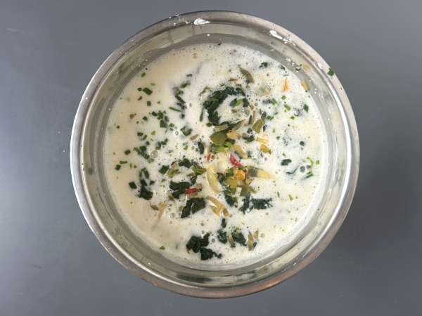 Quiche sin masa de salmón, espinacas y queso cottage - Preparación paso 5