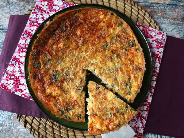 Quiche sin masa de salmón, espinacas y queso cottage - Preparación paso 9