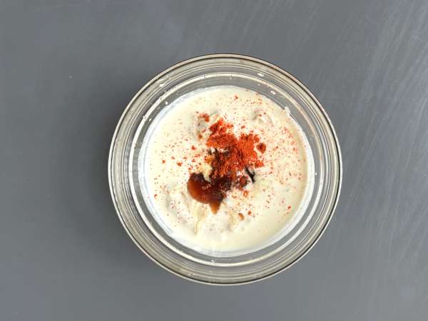 Tofu crujiente con arroz y salsa cremosa: la versión vegetariana del pollo crousty - Preparación paso 3