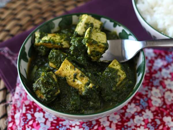 Palak tofu: curry indio con espinacas y tofu - Preparación paso 11