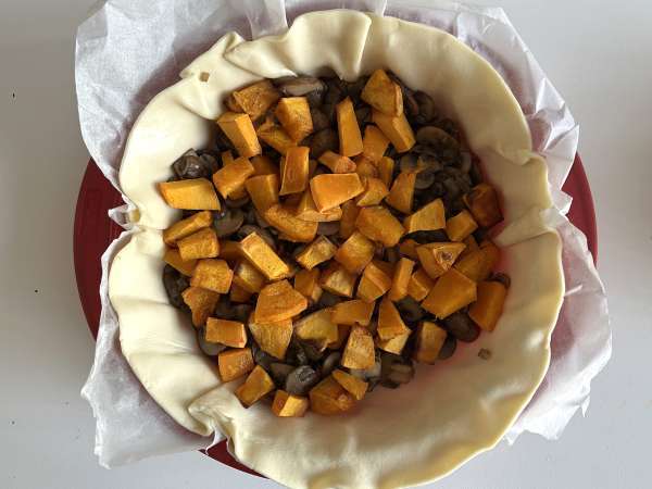 Quiche de champiñones y calabaza - Preparación paso 7
