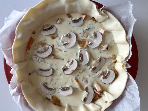 Quiche de champiñones y calabaza - Preparación paso 8