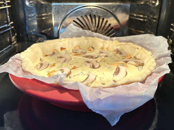 Quiche de champiñones y calabaza - Preparación paso 9