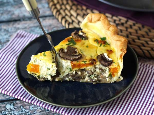 Quiche de champiñones y calabaza - Preparación paso 10