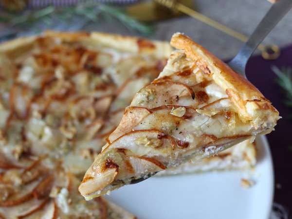 Tarta de peras, gorgonzola y nueces - Preparación paso 9