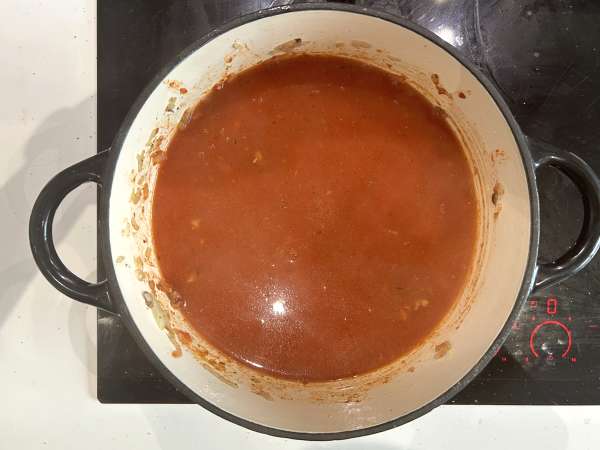 Sopa de lasaña con carne, ricotta y parmesano - Preparación paso 4
