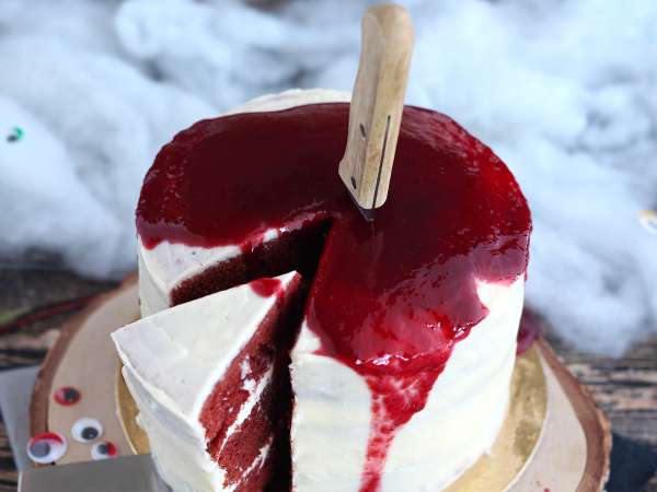 Tarta Red Velvet especial para Halloween - Preparación paso 14