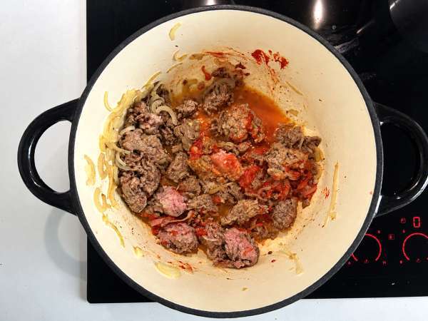 Guiso de calabaza y carne picada en una sola cazuela: cremoso y especiado - Preparación paso 3
