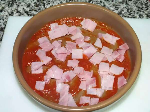 Provolone con Tomate y Jamón York - Preparación paso 2