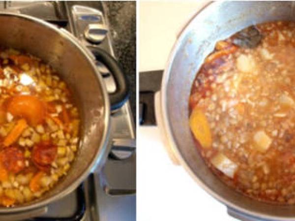 Lentejas SIN GLUTEN - Preparación paso 1