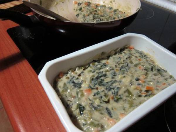 Crujientes de verdura con bechamel - Preparación paso 4