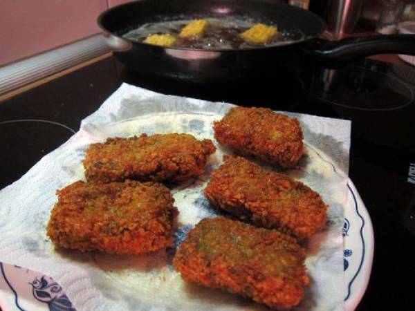 Crujientes de verdura con bechamel - Preparación paso 6