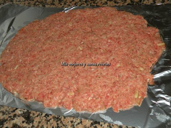 Rollo de carne picada. - Preparación paso 1