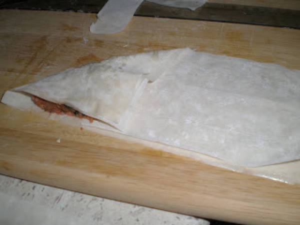 Briouats rellenos de carne picada - Preparación paso 4