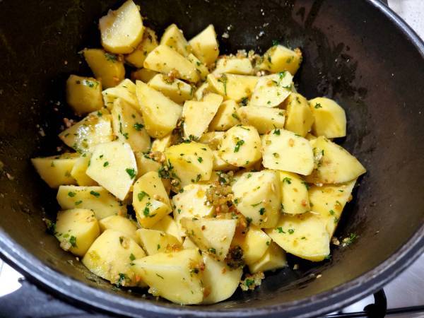 PATATAS CON MAJADO DE ALMENDRAS {RECETA VEGANA} - Preparación paso 4