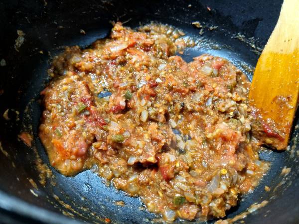 PINDI CHANA {curry de garbanzos} - Preparación paso 4