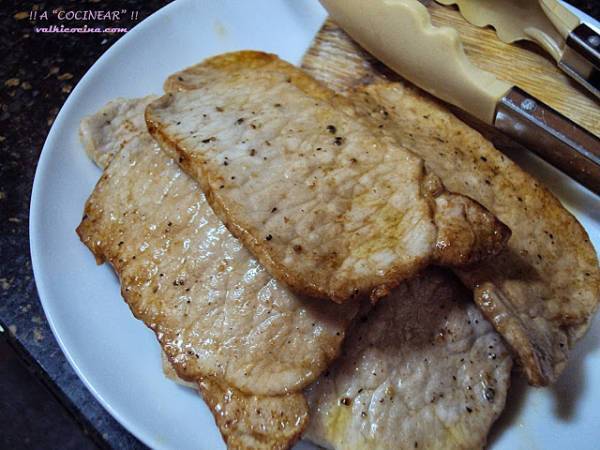 Escalopines de lomo a la crema - Preparación paso 1