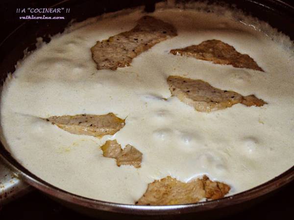 Escalopines de lomo a la crema - Preparación paso 4