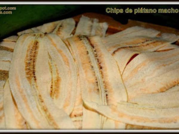 Chips de plátano macho (tostones) - Preparación paso 1