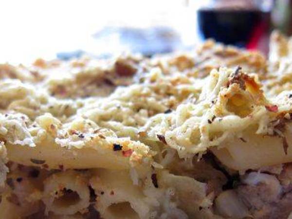 Pastel de macarrones con atún y champiñones. - Preparación paso 6