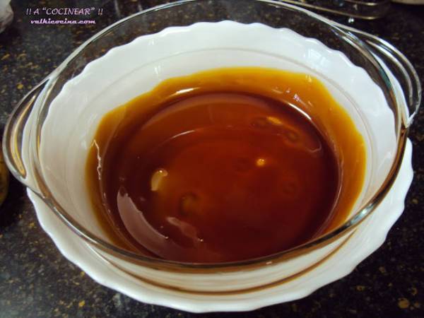 Flan de plátano al microondas - Preparación paso 2