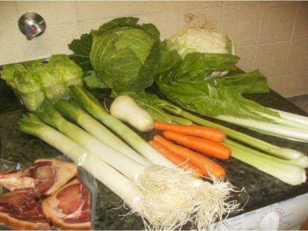 Sopa juliana - Preparación paso 1