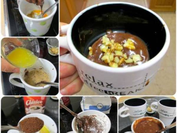 Brownie a la taza en microondas - Preparación paso 1
