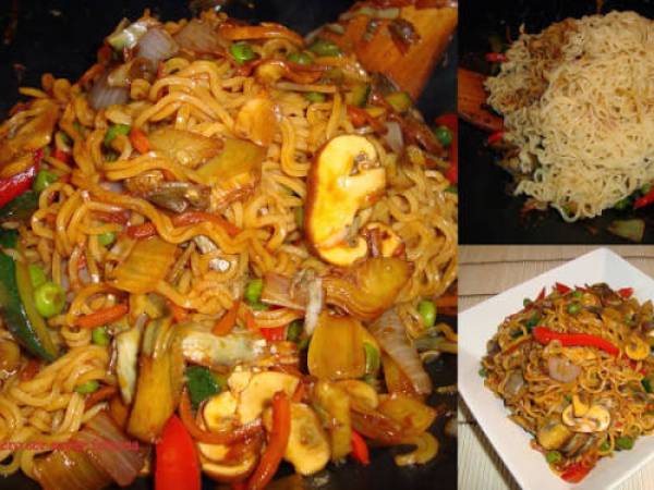 Fideos con hortalizas al estilo oriental - Preparación paso 2