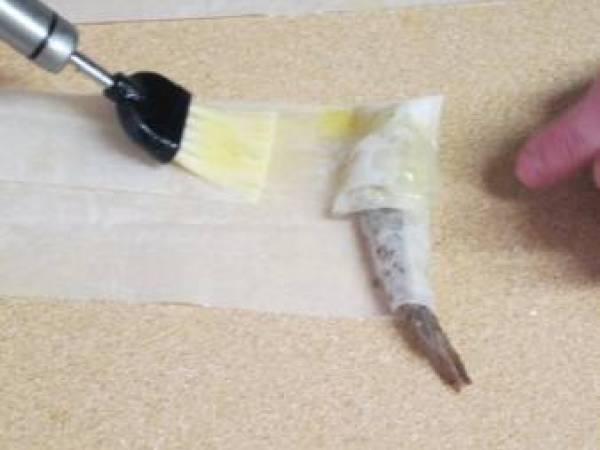 Crujientes de langostino a la hierbabuena - Preparación paso 4